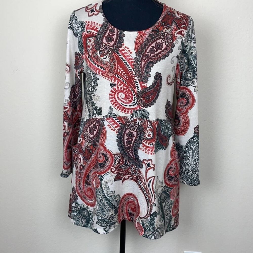 Chico’s women’s 0 paisley knit hi/lo tunic